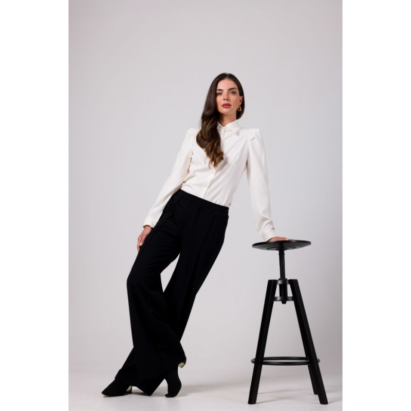 B275 Pants with stitching on the legs - black