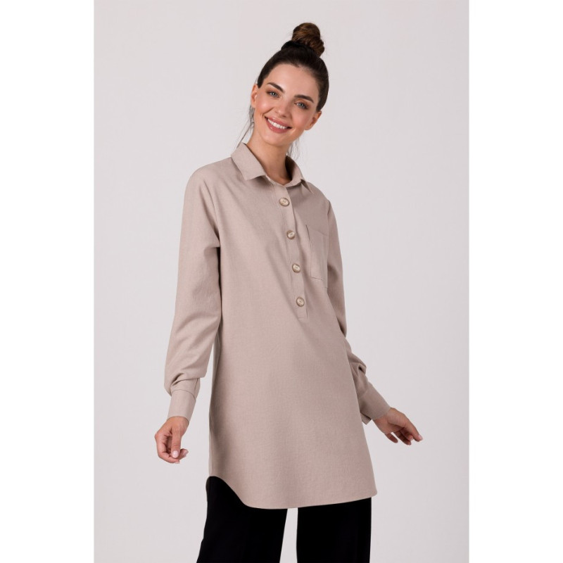 B276 Shirt tunic with collar - beige