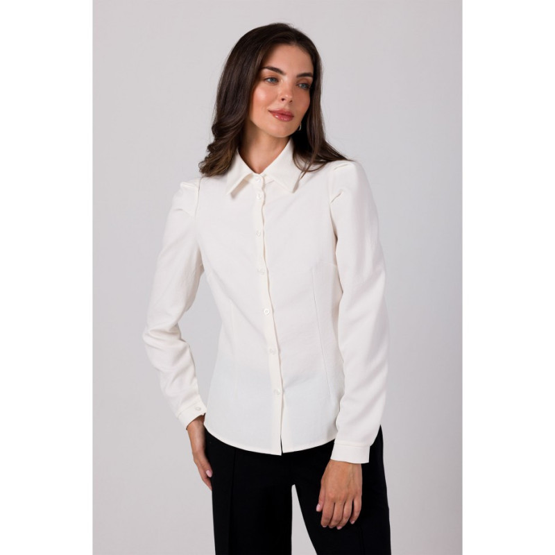 B277 Button-down shirt with collar - cream