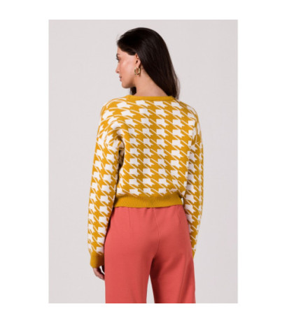 BK104 Short peplite pattern cardigan - honey