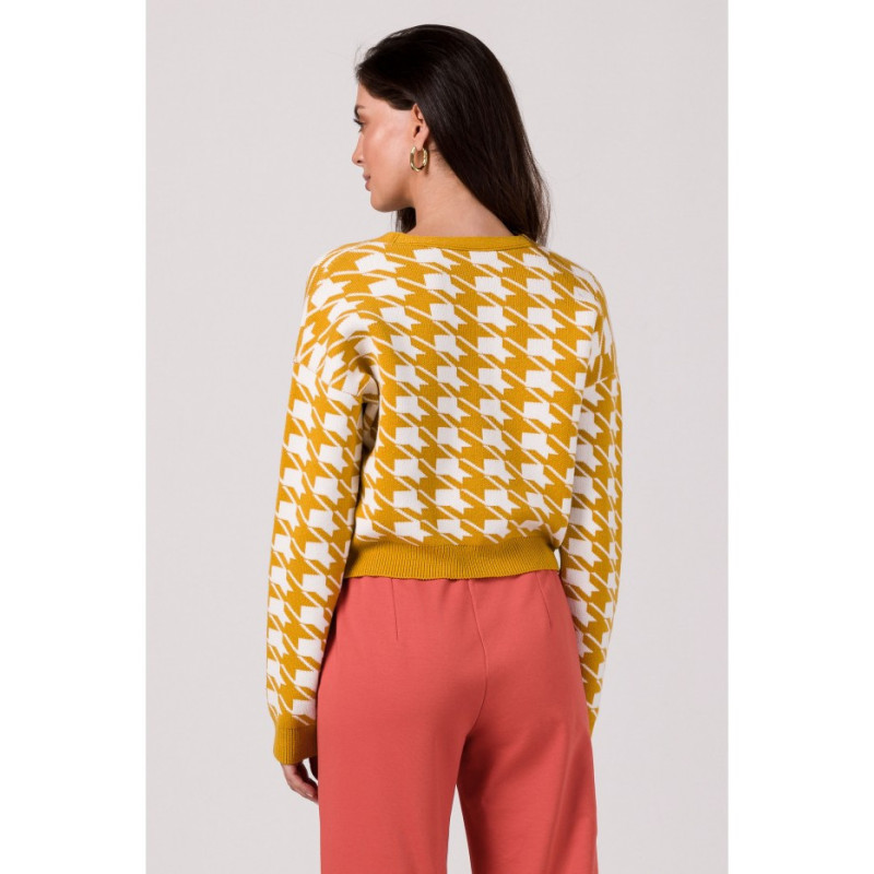 BK104 Short peplite pattern cardigan - honey