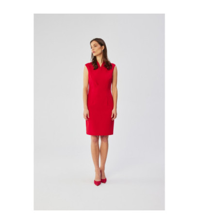 S360 Dress with fine overlap neckline - red