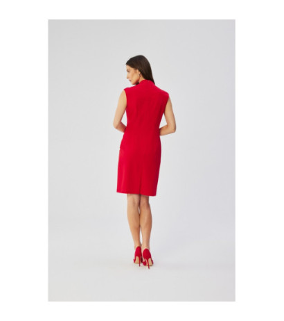 S360 Dress with fine overlap neckline - red