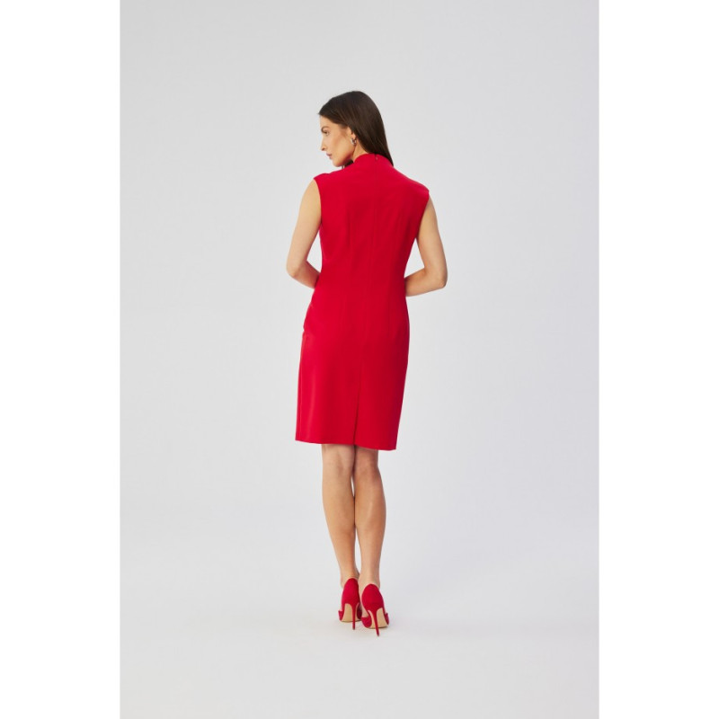 S360 Dress with fine overlap neckline - red