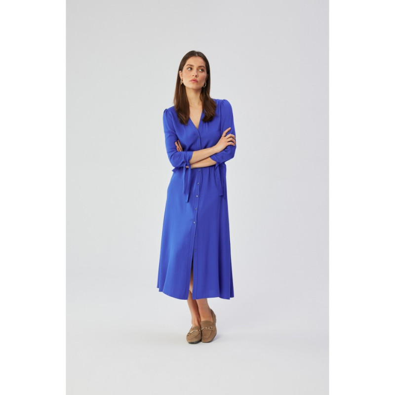 S365 Midi dress with tied cuffs - blue