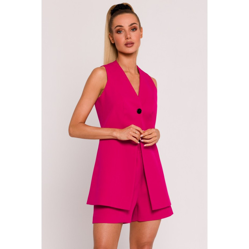 M776 One button vest - fuchsia