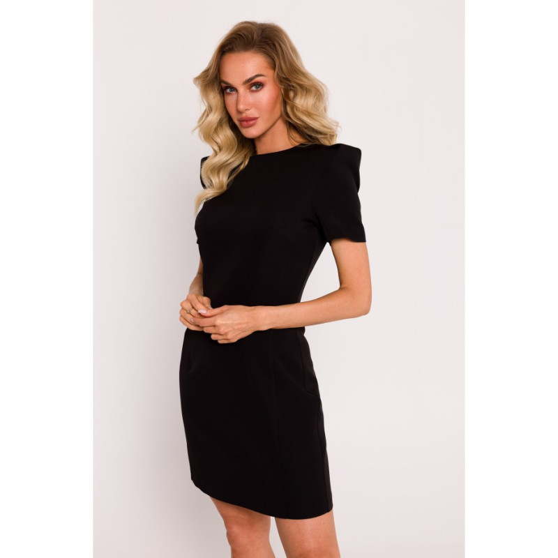 M777 Mini dress with decorative sleeves - black