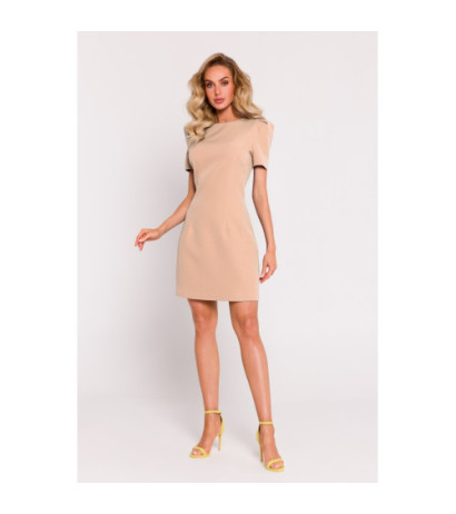 M777 Mini dress with decorative sleeves - beige