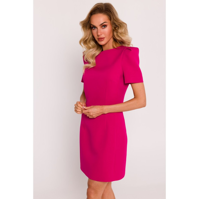 M777 Mini dress with decorative sleeves - fuchsia