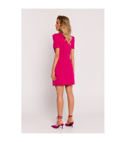 M777 Mini dress with decorative sleeves - fuchsia