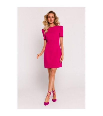 M777 Mini dress with decorative sleeves - fuchsia