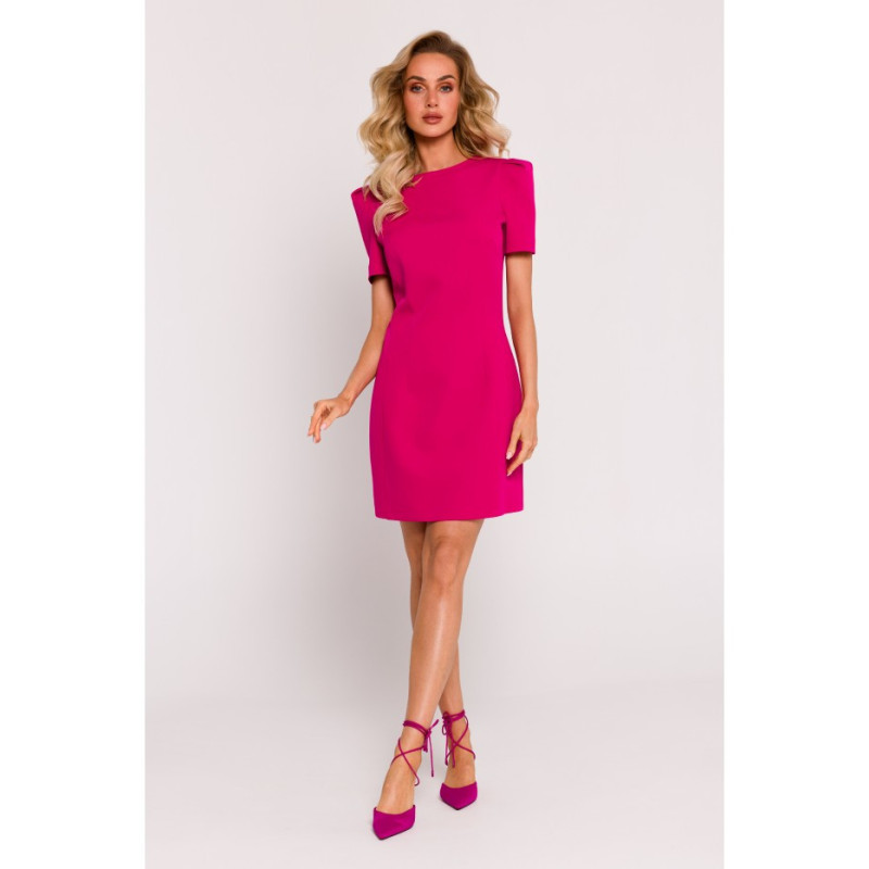 M777 Mini dress with decorative sleeves - fuchsia