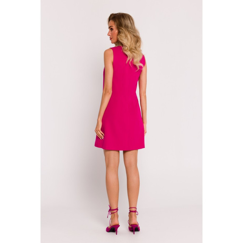 M778 Sleeveless dress with side cutouts - fuchsia