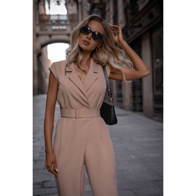 M780 Jumpsuit with decorative leg - beige