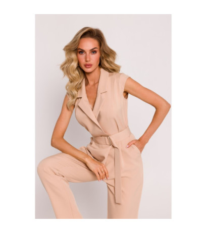 M780 Jumpsuit with decorative leg - beige