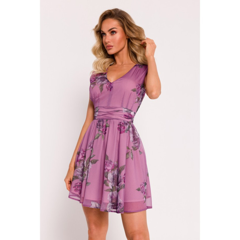 M782 Mini chiffon dress with neckline - model 3