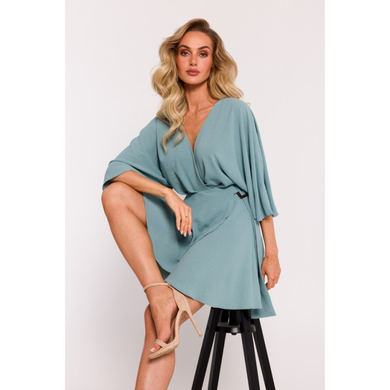 M785 Mini dress with flared bottom - agave