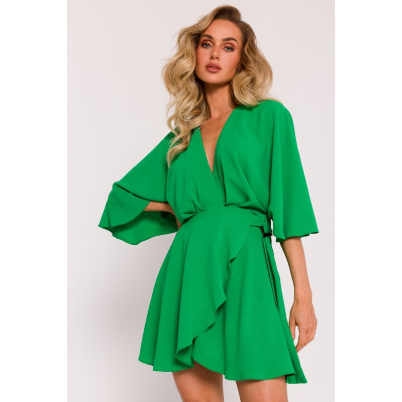 M785 Mini dress with flared bottom - juicy green