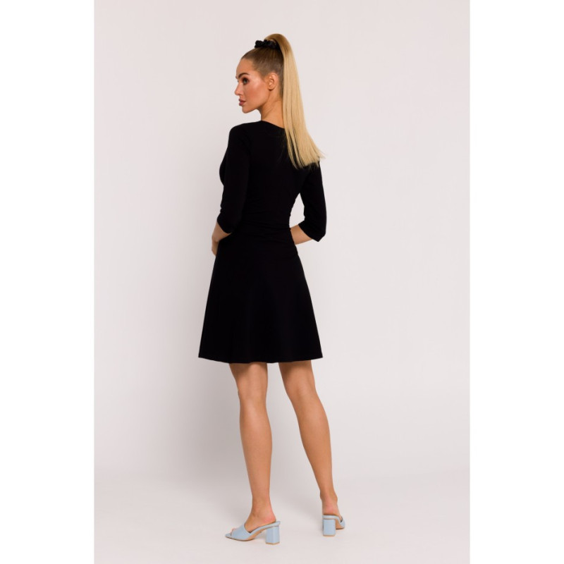 M786 Dress with overlap top - black