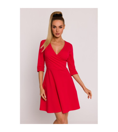 M786 Dress with overlap top - red