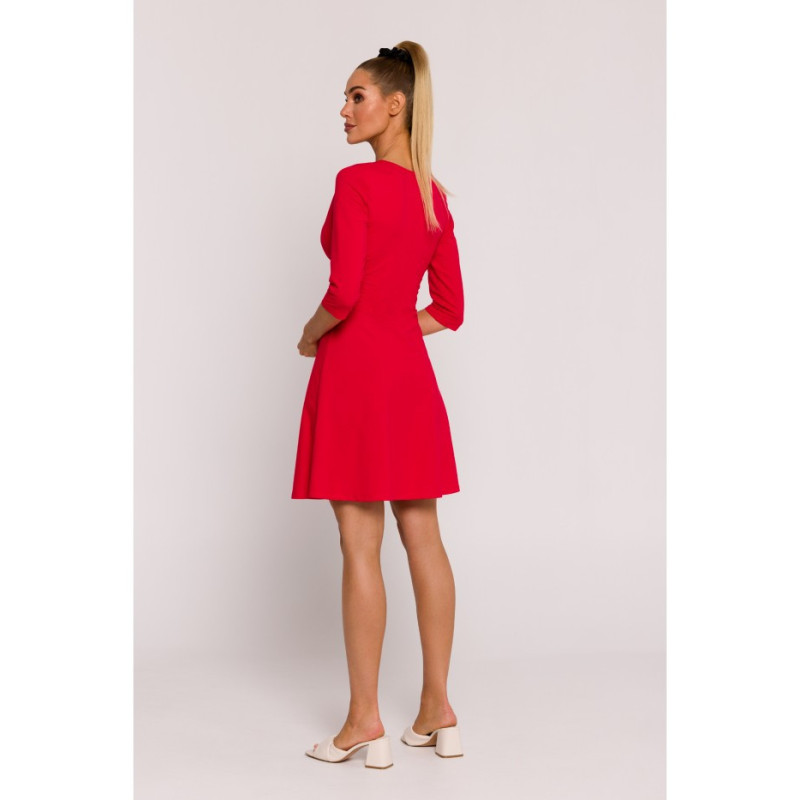 M786 Dress with overlap top - red