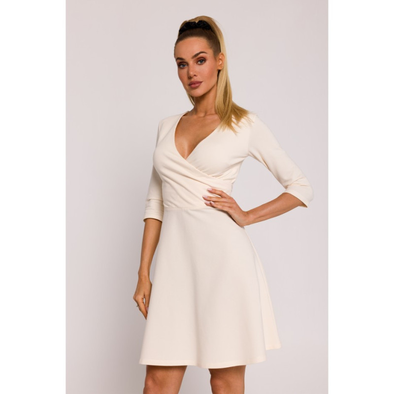 M786 Dress with overlap top - cream