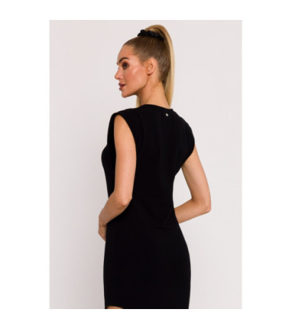 M787 Dress with leg cutout - black