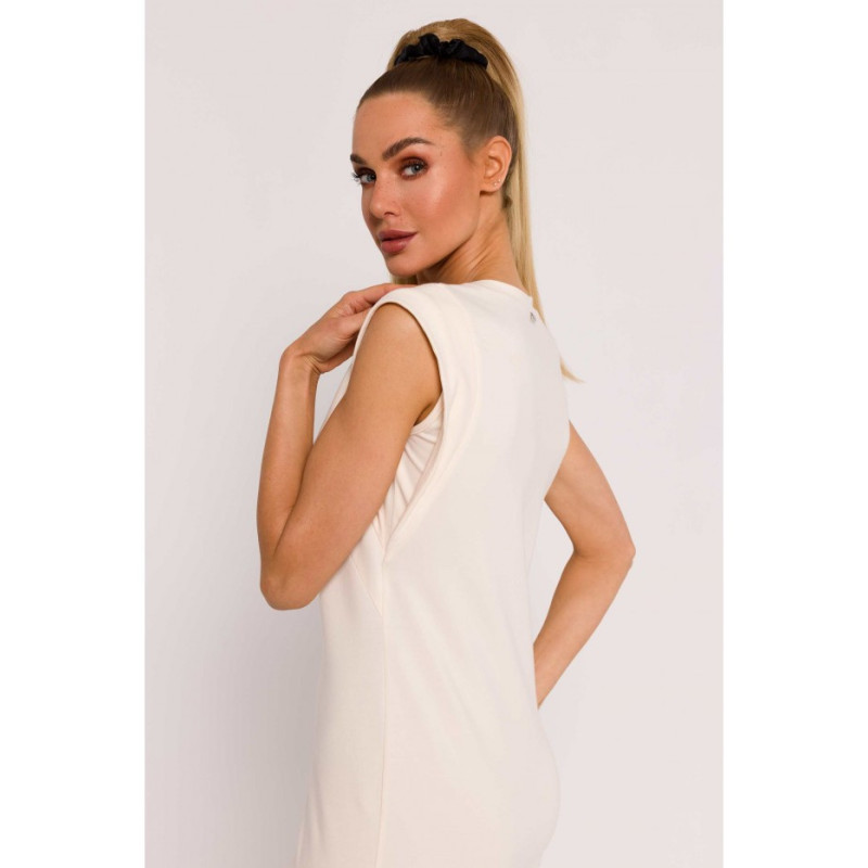 M787 Dress with leg cutout - cream