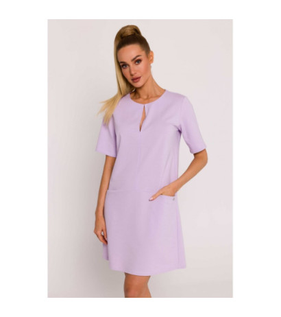 M788 Trapeze dress with pockets - violet