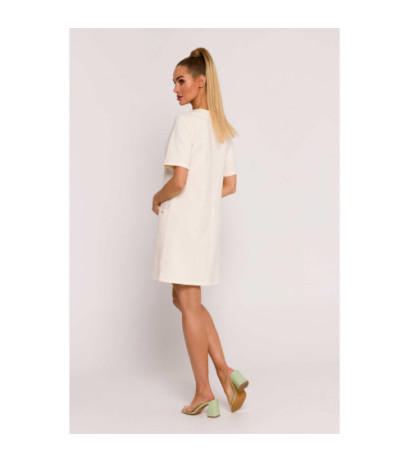 M788 Trapeze dress with pockets - cream