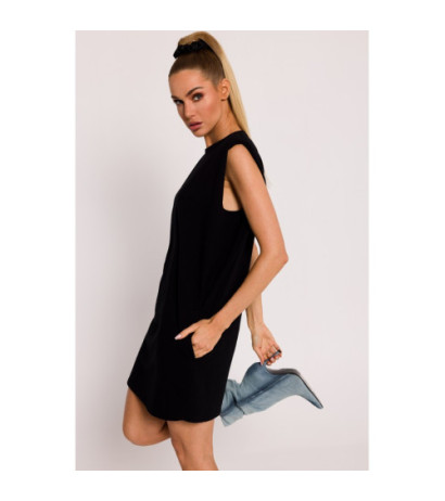 M789 Mini dress with shoulder pads - black