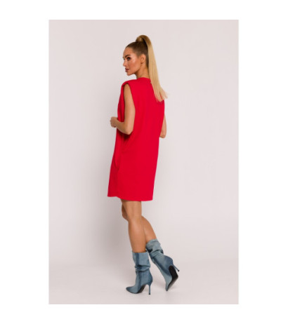 M789 Mini dress with shoulder pads - red