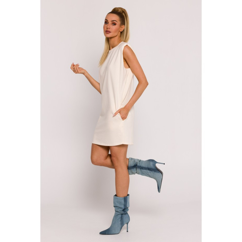 M789 Mini dress with shoulder pads - cream