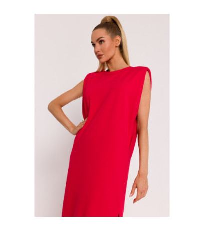 M790 Maxi dress with shoulder pads - red