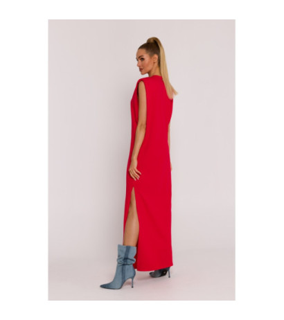 M790 Maxi dress with shoulder pads - red