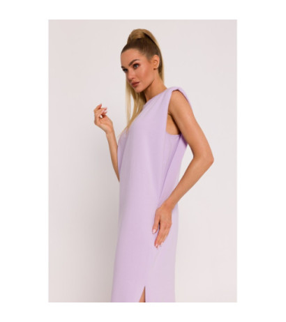 M790 Maxi dress with shoulder pads - violet