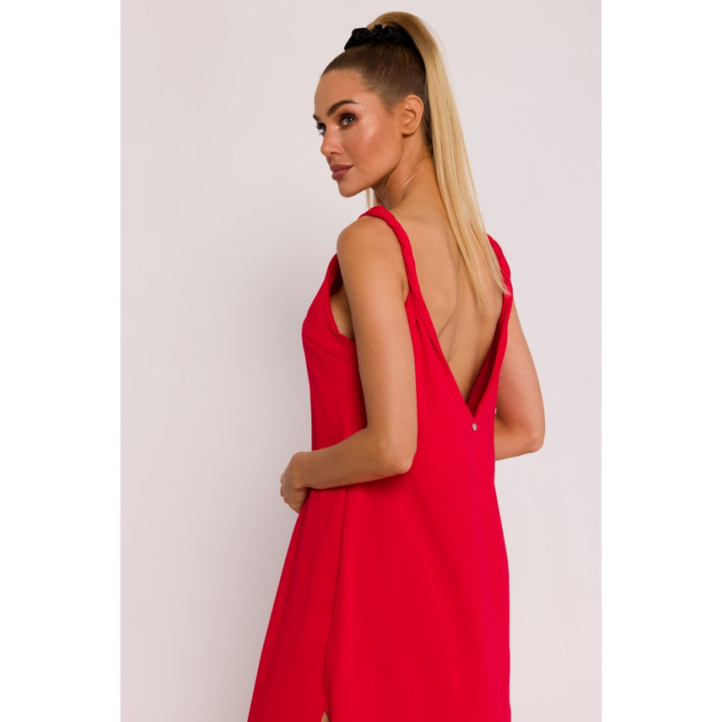 M791 Maxi dress with deep back neckline - red