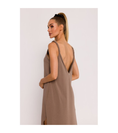 M791 Maxi dress with deep back neckline - cocoa