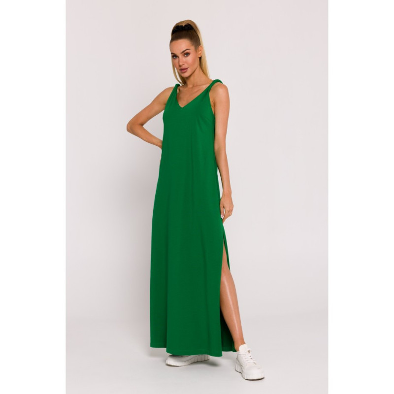 M791 Maxi dress with deep back neckline - juicy green