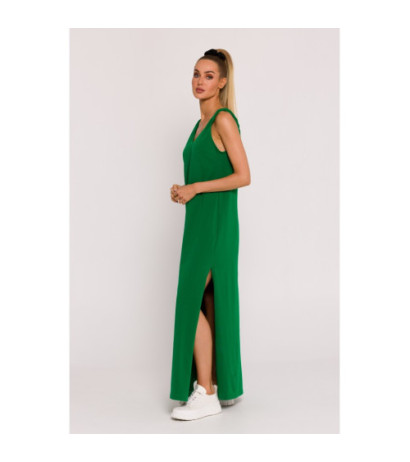 M791 Maxi dress with deep back neckline - juicy green