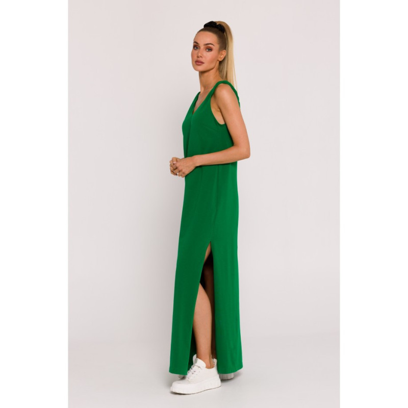 M791 Maxi dress with deep back neckline - juicy green