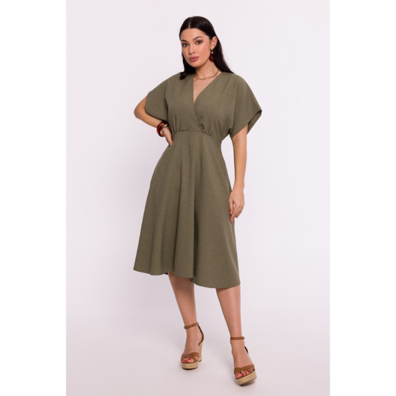 B278 Flared dress - olive green