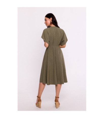 B278 Flared dress - olive green