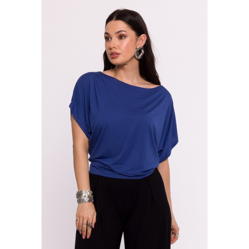 B287 Viscose bat blouse - blue