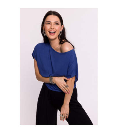 B287 Viscose bat blouse - blue