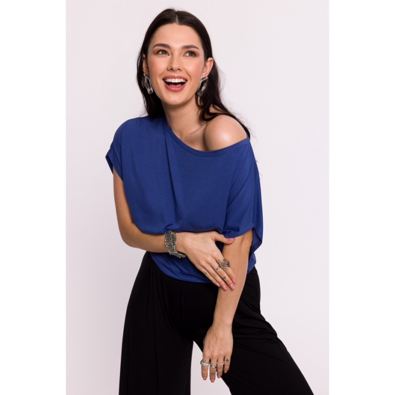 B287 Viscose bat blouse - blue