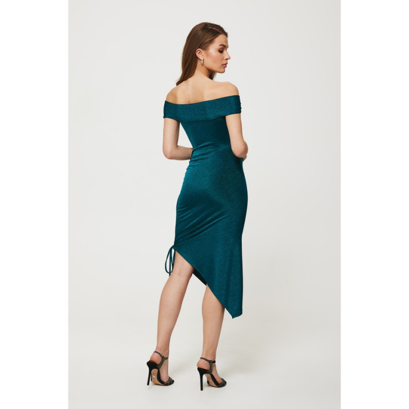 K187 Metallic side-tie dress - nautical