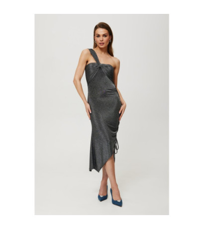 K187 Metallic pull-on side dress - silver