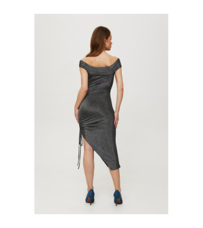 K187 Metallic pull-on side dress - silver