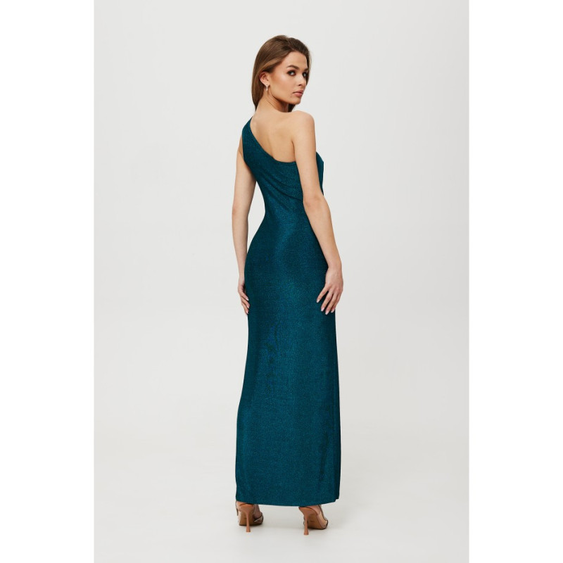 K189 Metallic maxi dress with teardrop neckline - nautical